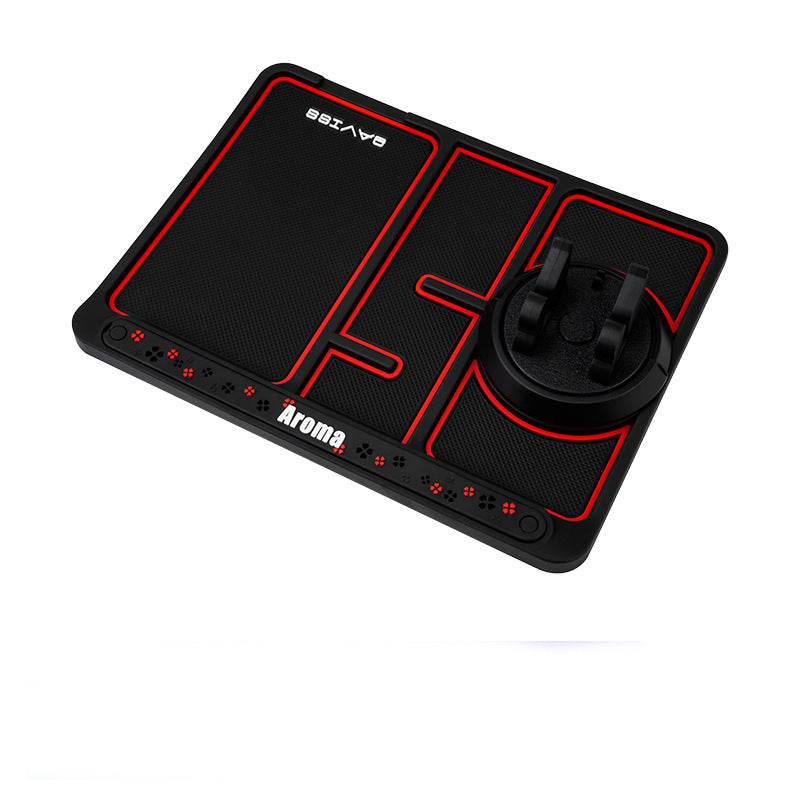GripPad non-slip dash mat with a parking phone number card
