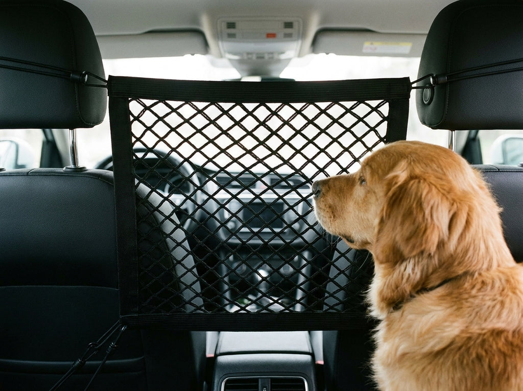 BackSeat Car Barrier Net - Pets & Kids - in use