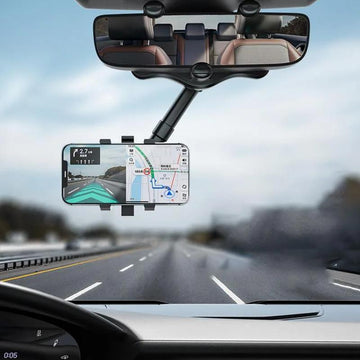 Car Rearview Mirror Phone Holder – Clip Mount, Universal Fit