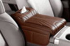 Brown — console armrest cover with tissue box fitted over a car centre console