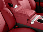 Red — console armrest cover with tissue box fitted between red car seats