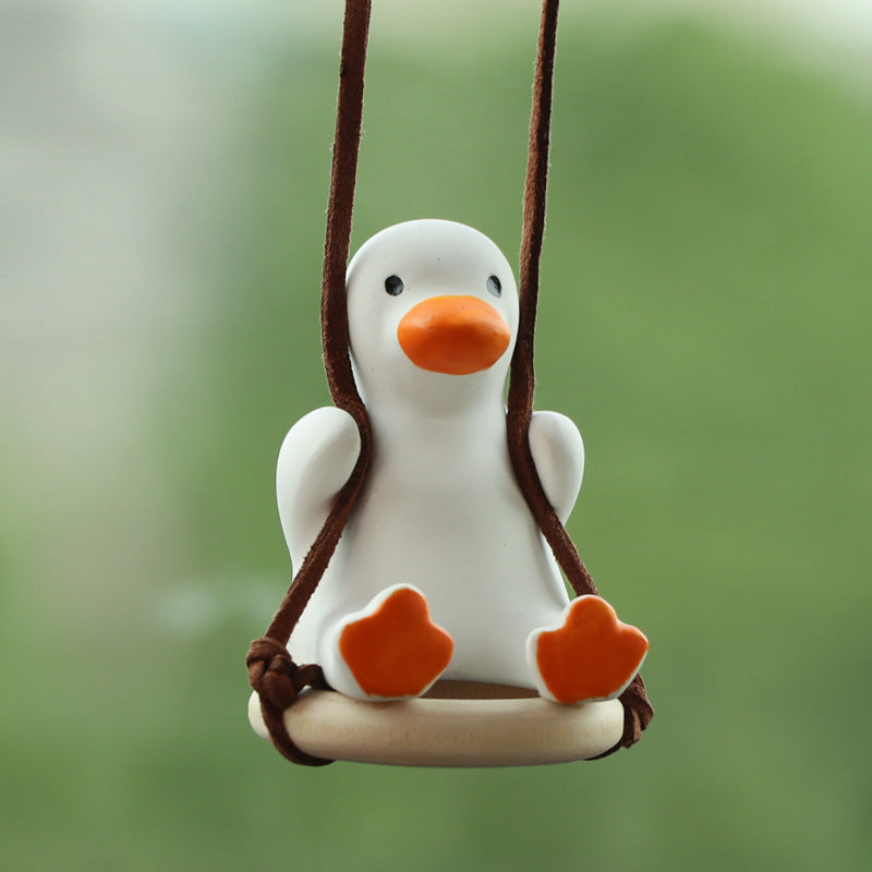 SwingDuck rearview mirror charm — fat yellow duck