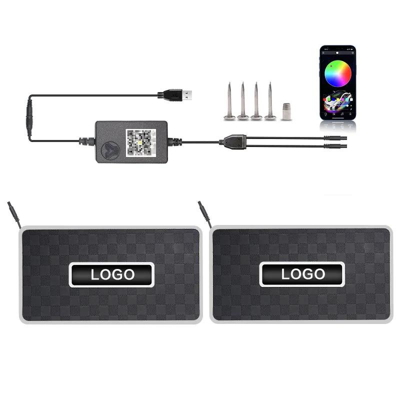 RGB ambient footwell light kit — two-strip plaid set, USB powered