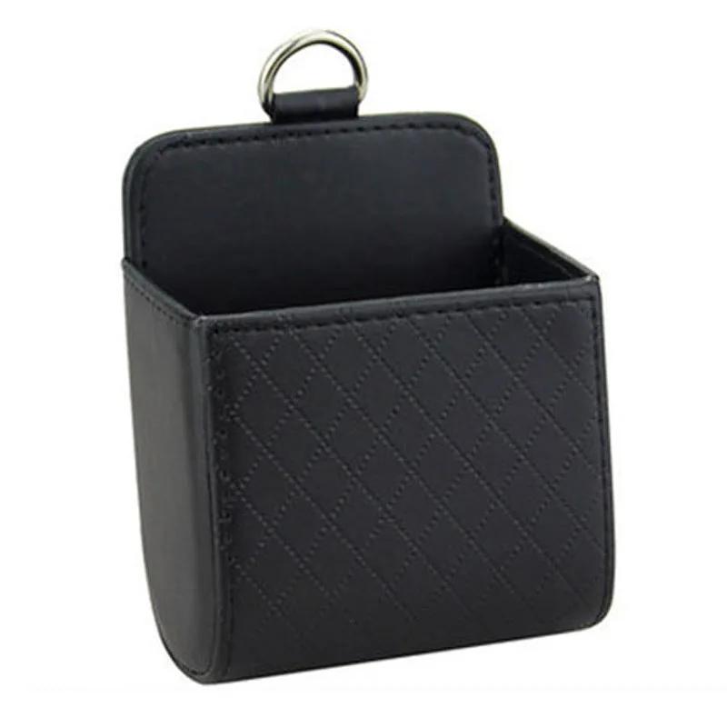 VentPocket hanging storage bag clipped to a car air vent