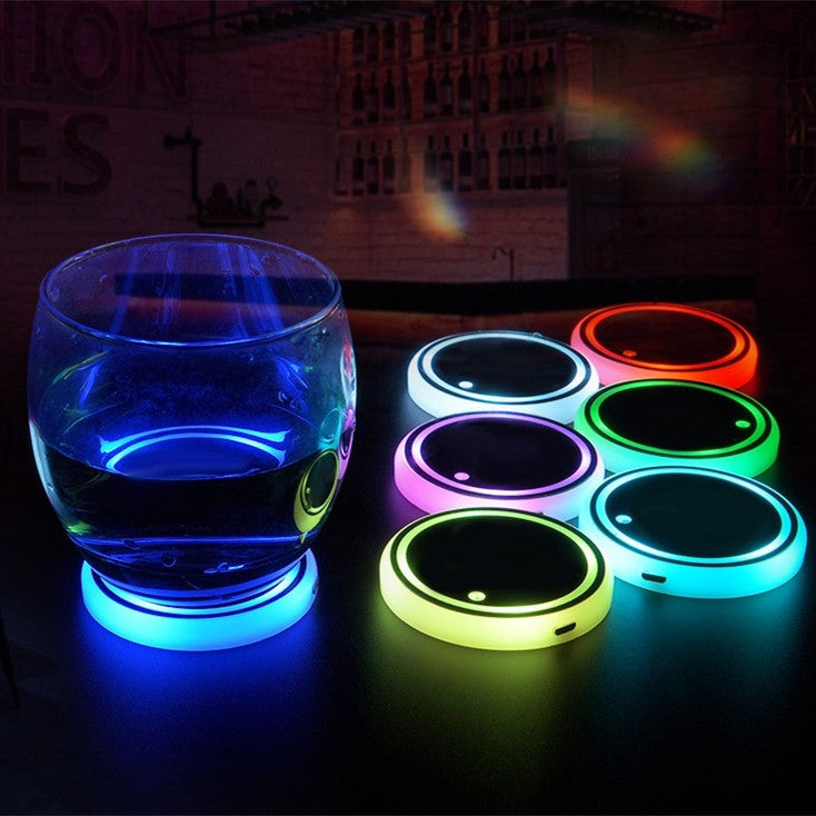 GlowCoaster LED Cup Holder Mats — 2 Pack