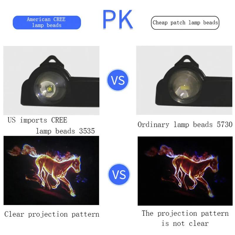 Both HaloStep wireless door welcome projectors from the two pack