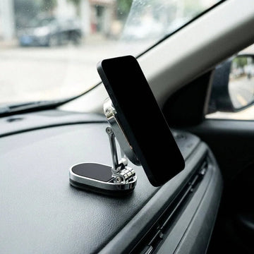 Magnetic Car Phone Mount – Folding Dash Mount, 1080° Rotation