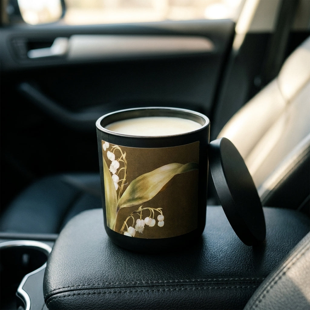 Solid balm car air freshener in retro floral scent
