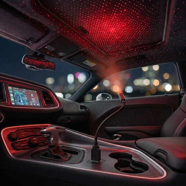 USB Galaxy Car Roof Star Projector – LED Starfield, Rotating, Plug-In