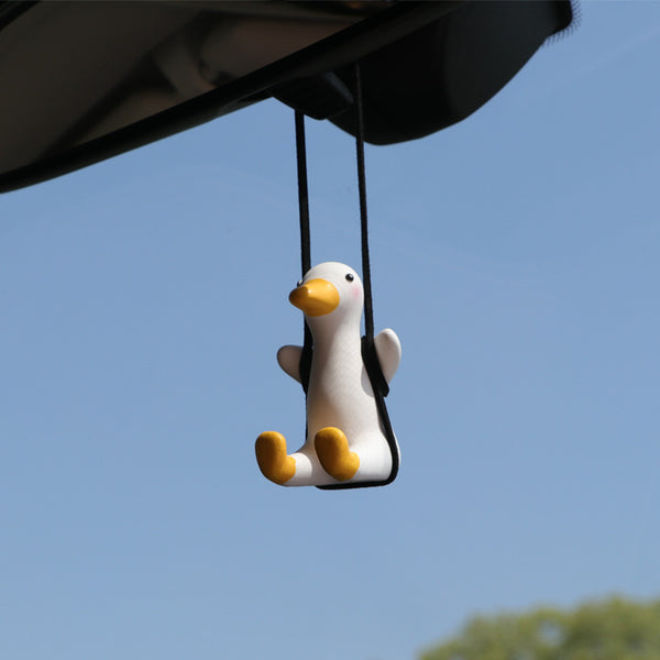 Car Rearview Mirror Duck Charm – Nodding, Hangs on a Cord