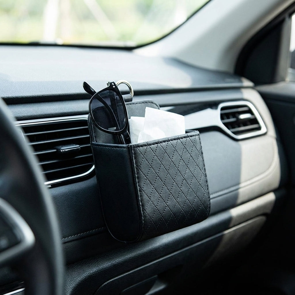 VentPocket Hanging Car Storage Bag - in use